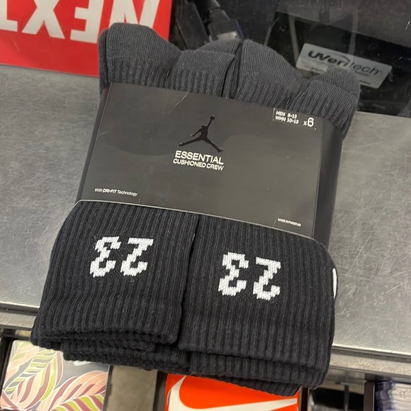 Jordan Essential Cushioned Crew Socks 6 pairs set Jordan 23 - Picture 2 of 14